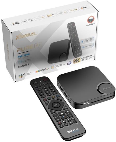 Grote foto xsarius pure 4 uhd plus versie 4k android 14 media player telecommunicatie zenders en ontvangers