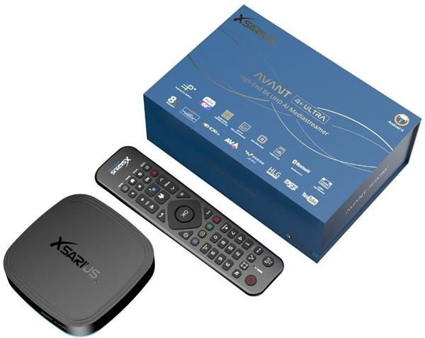 Grote foto xsarius avant 4 ultra black 4k ott android 14 media streamer telecommunicatie zenders en ontvangers
