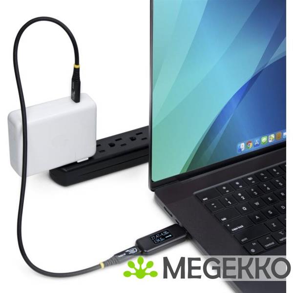 Grote foto startech.com usb c power tester digitale multimeter bidirectionele stroom en spanningsmeter tot computers en software overige computers en software