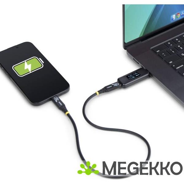 Grote foto startech.com usb c power tester digitale multimeter bidirectionele stroom en spanningsmeter tot computers en software overige computers en software