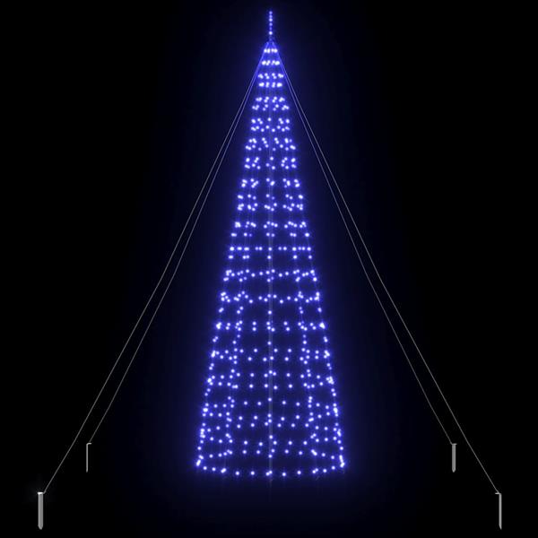 Grote foto vidaxl led kerstboom met grondspiesjes met 800 led blauw 400 cm ijzer diversen overige diversen