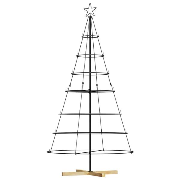 Grote foto vidaxl kerst cone boom met standaard zwart 180 5 cm staal diversen overige diversen