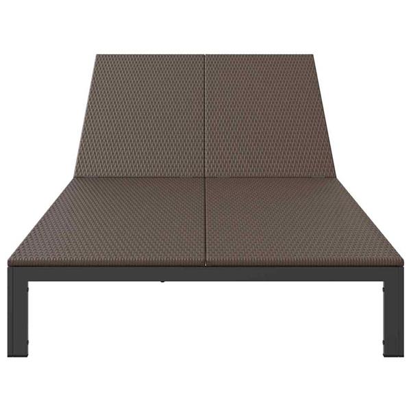 Grote foto vidaxl ligstoel 1 persoon bruin 206 x 62 5 x 74 cm poly rattan tuin en terras tuinmeubelen