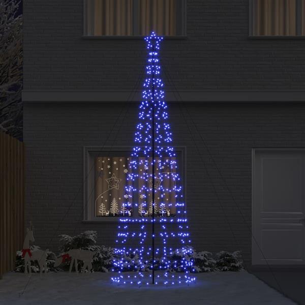 Grote foto vidaxl led kerstboom met grondspiesjes met 800 led blauw 400 cm ijzer diversen overige diversen