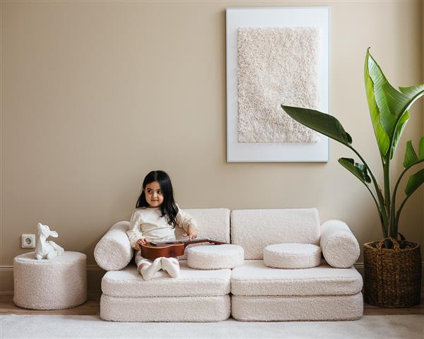 Grote foto wigiwama settee cream white cream white kinderen en baby complete kinderkamers