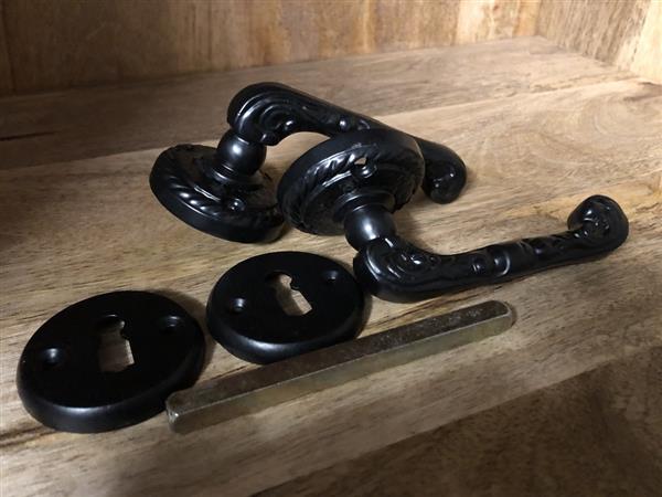 Grote foto deurbeslag set bb fancy black degelijke set. doe het zelf en verbouw materialen en producten