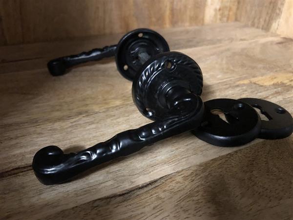 Grote foto deurbeslag set bb fancy black degelijke set. doe het zelf en verbouw materialen en producten