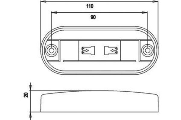 Grote foto jokon zijmarkering led smlr2003 rechthoekig opbouw oranje caravans en kamperen caravan accessoires