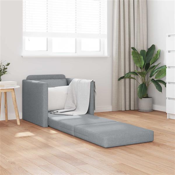 Grote foto vidaxl vouwsofa bed lichtgrijs 74 x 77 x 81 cm stof huis en inrichting bankstellen