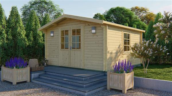 Grote foto blokhut tuinhuis gunda 40 mm vuren. tuin en terras tuinhuisjes en blokhutten