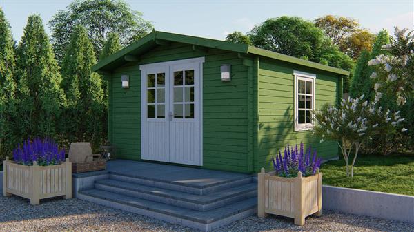 Grote foto blokhut tuinhuis gunda 40 mm vuren. tuin en terras tuinhuisjes en blokhutten