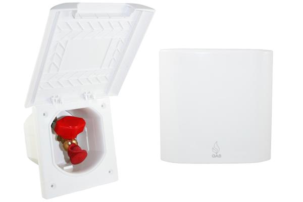 Grote foto gasinbouwdoos vierkant met gaskraan wit element line caravans en kamperen caravan accessoires