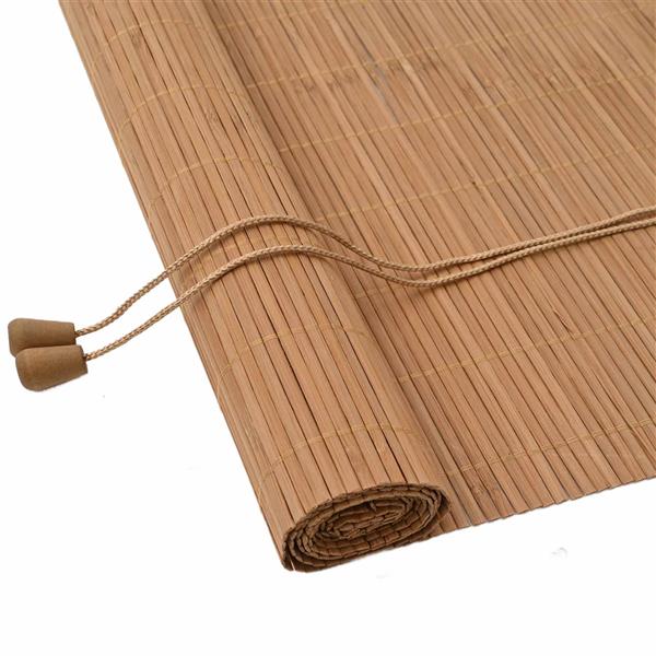 Grote foto vidaxl rolgordijn met gordijnen bruin 120 x 220 cm bamboe huis en inrichting gordijnen en lamellen