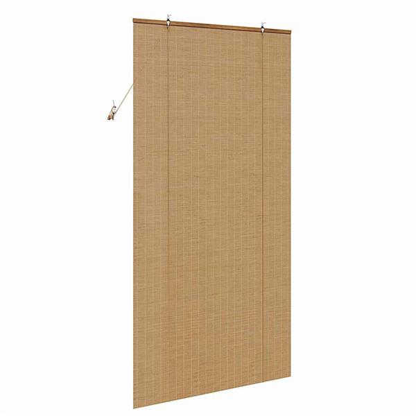 Grote foto vidaxl rolgordijn met gordijnen bruin 120 x 220 cm bamboe huis en inrichting gordijnen en lamellen