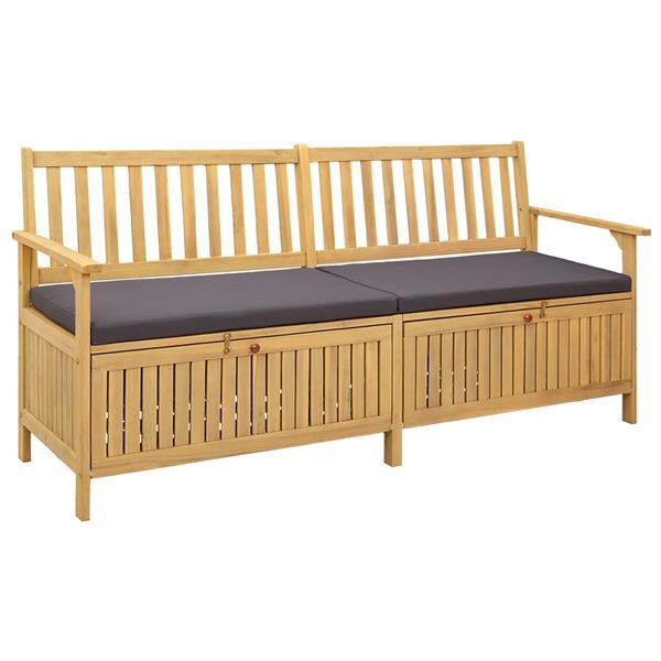 Grote foto vidaxl opslagbank met kussen met opslag met de deur tuin en terras tuinmeubelen