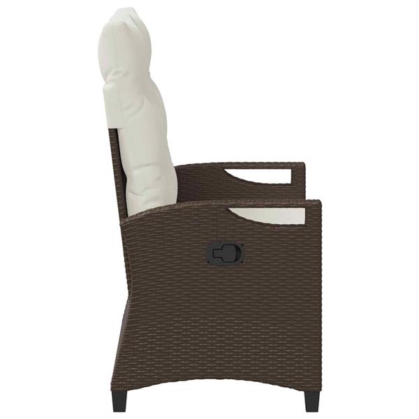 Grote foto vidaxl tuinbank bruin en cr me 105 x 60 x 112 cm staal en polyester tuin en terras tuinmeubelen