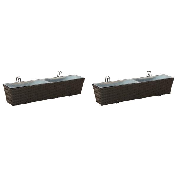 Grote foto vidaxl reling metaal tuin en terras overige tuin en terras