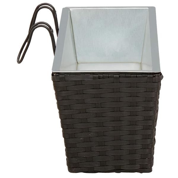 Grote foto vidaxl reling 2 pcs zwart 50 x 17 x 17 cm metaal tuin en terras overige tuin en terras