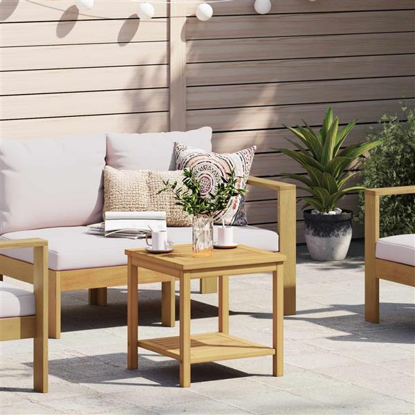 Grote foto vidaxl bijzettafel olie naturel 45 x 45 x 45 cm massief acaciahout huis en inrichting eettafels