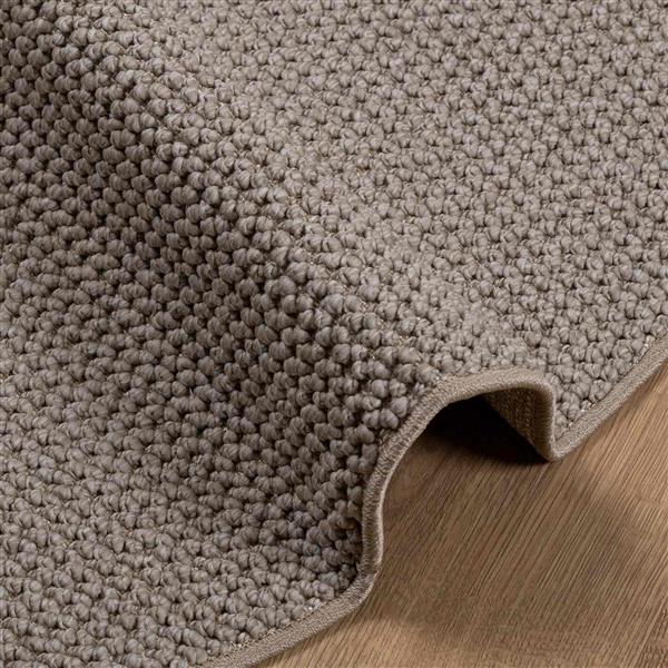 Grote foto vidaxl vloerkleden rond lugo taupe 160 cm polyester huis en inrichting vloerbedekking en kleden