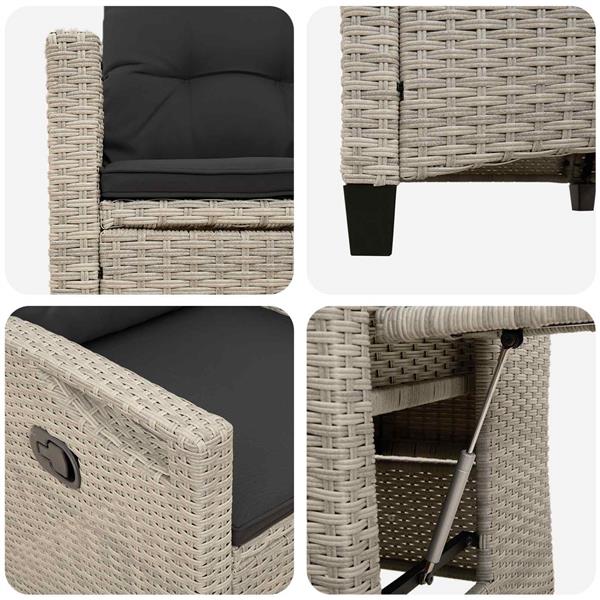 Grote foto vidaxl recliner tuinstoelen 56 x 60 x 112 cm staal tuin en terras tuinmeubelen