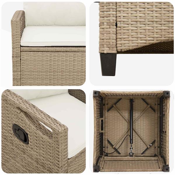 Grote foto vidaxl tuinstoel 2 pcs beige en cr me 56 x 60 x 112 cm tuin en terras tuinmeubelen
