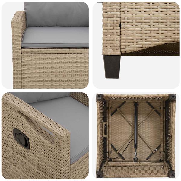 Grote foto vidaxl tuinstoel 2 pcs beige en licht grijs 56 x 60 x 112 cm tuin en terras tuinmeubelen