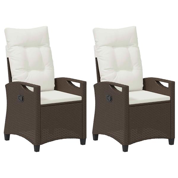 Grote foto vidaxl tuinstoel 2 pcs bruin en cr me 56 x 60 x 112 cm tuin en terras tuinmeubelen