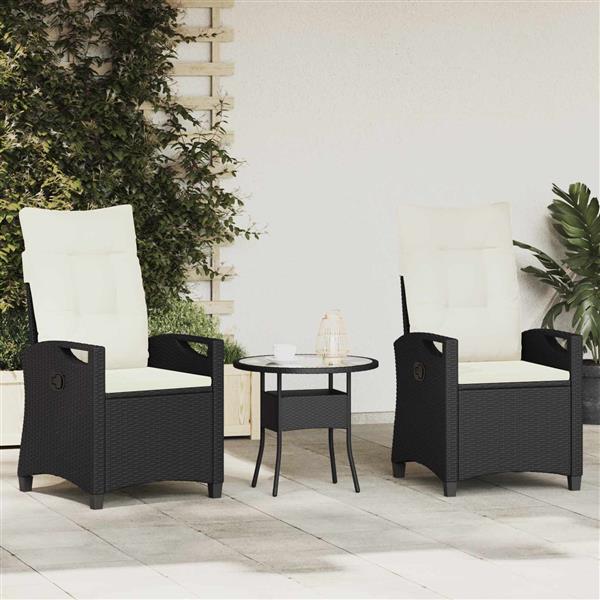 Grote foto vidaxl tuinstoel 2 pcs zwart en cr me 56 x 60 x 112 cm tuin en terras tuinmeubelen