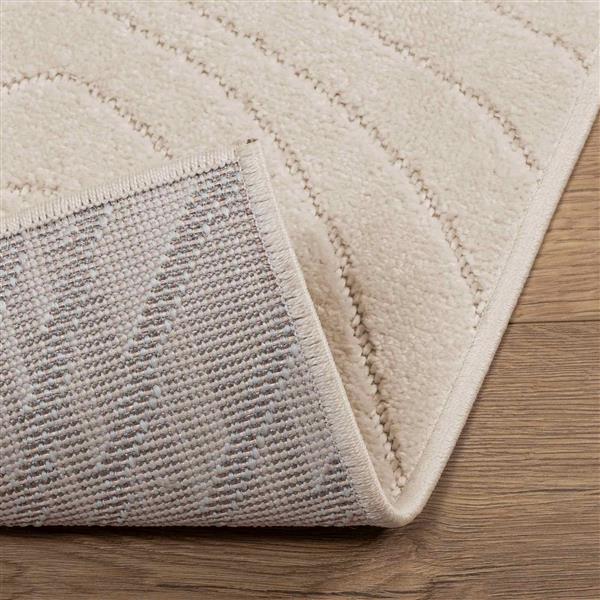 Grote foto vidaxl vloerkleden vierkant palmeras beige 120 x 120 cm polyester huis en inrichting vloerbedekking en kleden