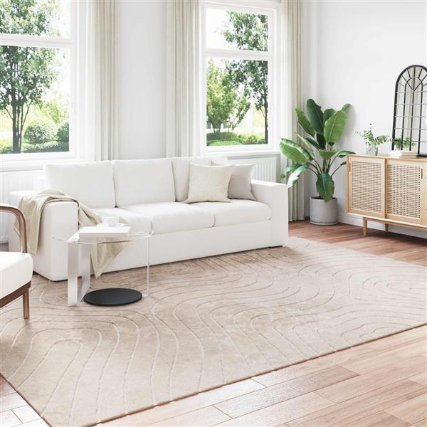 Grote foto vidaxl vloerkleden rechthoekig huarte beige 340 x 240 cm polyester huis en inrichting vloerbedekking en kleden