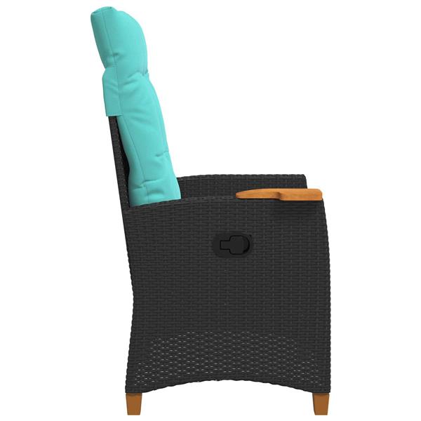 Grote foto vidaxl verstelbare stoel met theeplaat 62 x 64 x 112 cm poly rattan tuin en terras tuinmeubelen