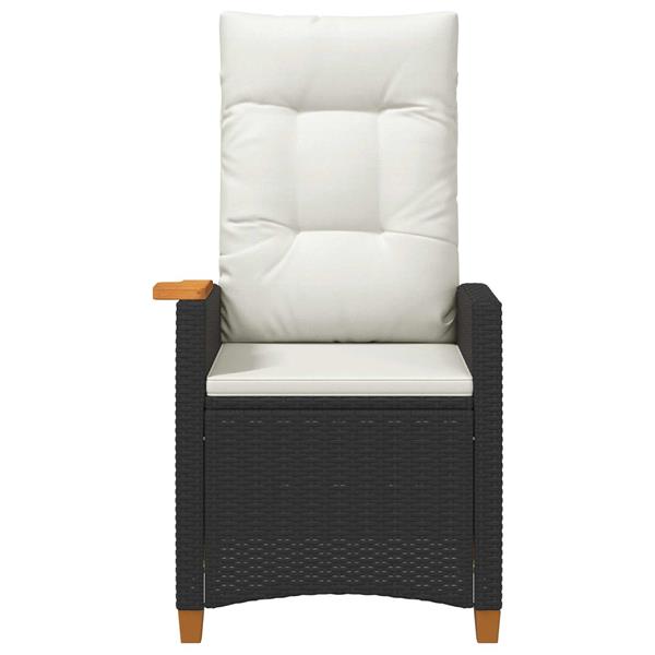 Grote foto vidaxl verstelbare stoel met theeplaat 62 x 64 x 112 cm poly rattan tuin en terras tuinmeubelen