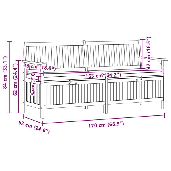 Grote foto vidaxl opslagbank met kussen met opslag met de deur tuin en terras tuinmeubelen