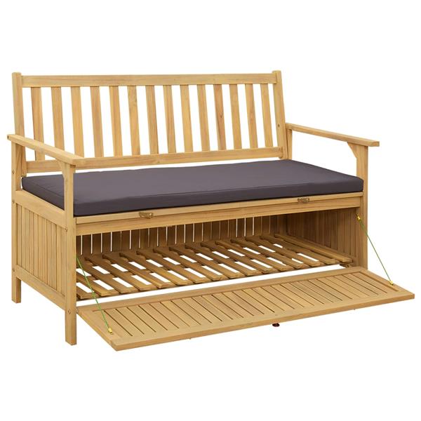 Grote foto vidaxl opslagbank met kussen met opslag met de deur tuin en terras tuinmeubelen