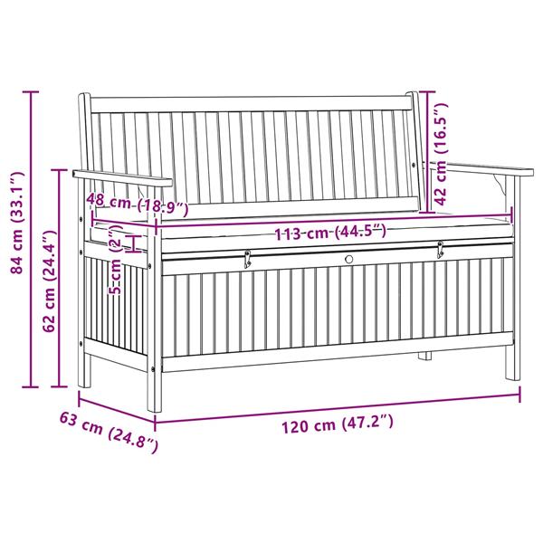 Grote foto vidaxl opslagbank met kussen met opslag met de deur tuin en terras tuinmeubelen