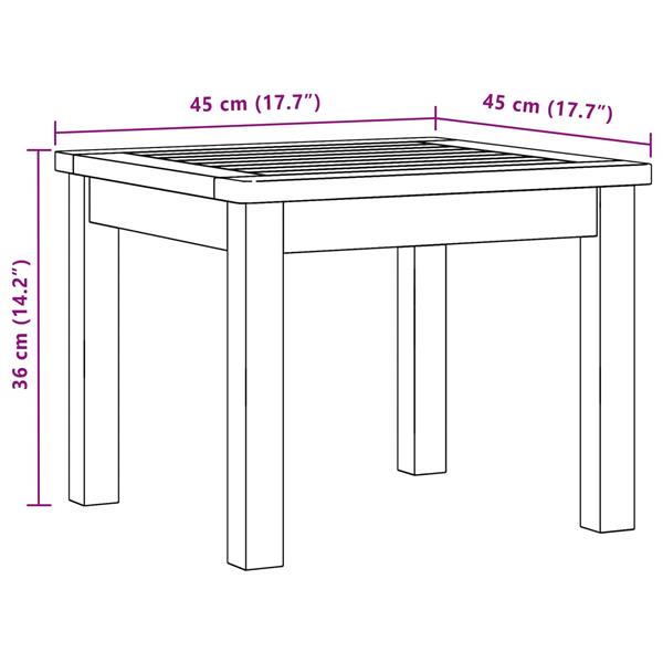 Grote foto vidaxl salontafel licht acacia 45 x 45 x 36 cm massief acaciahout tuin en terras tuinmeubelen