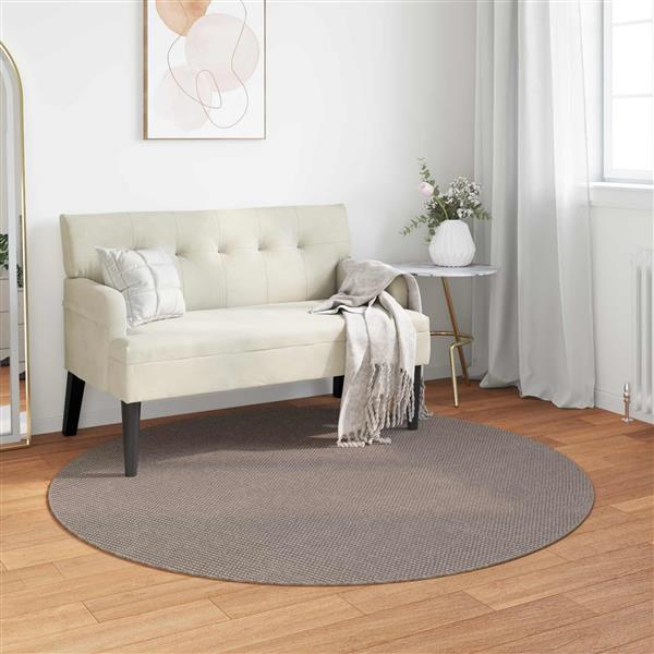 Grote foto vidaxl vloerkleden rond lugo taupe 160 cm polyester huis en inrichting vloerbedekking en kleden