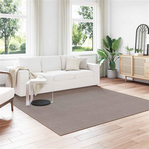Grote foto vidaxl vloerkleden vierkant lugo taupe 240 x 240 cm polyester huis en inrichting vloerbedekking en kleden