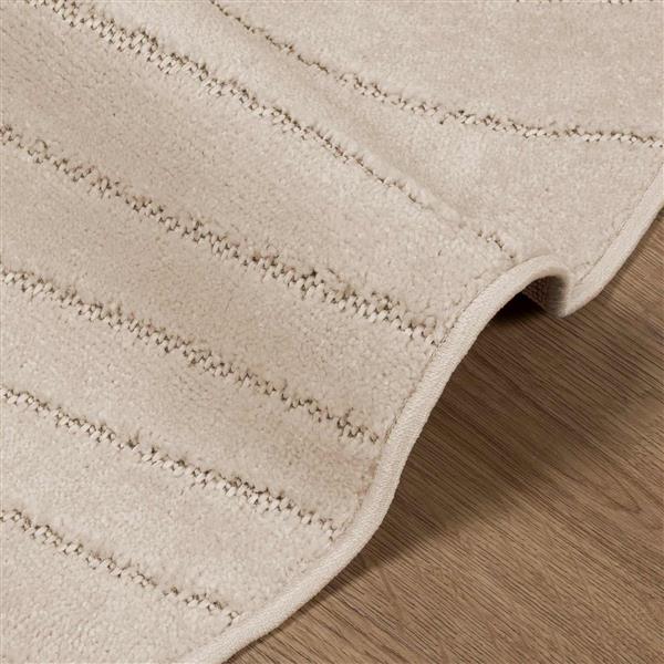 Grote foto vidaxl vloerkleden rond palmeras beige 160 cm polyester huis en inrichting vloerbedekking en kleden