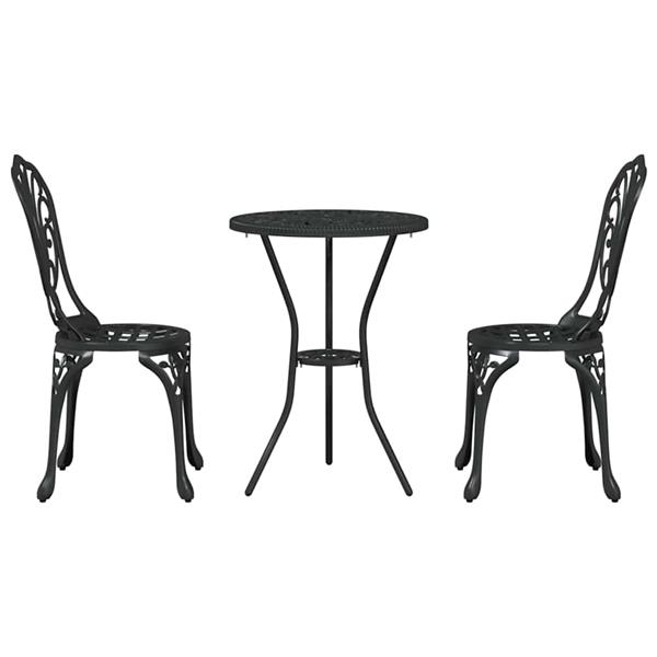 Grote foto vidaxl tuin bistro set 3 pcs zwart aluminium tuin en terras tuinmeubelen