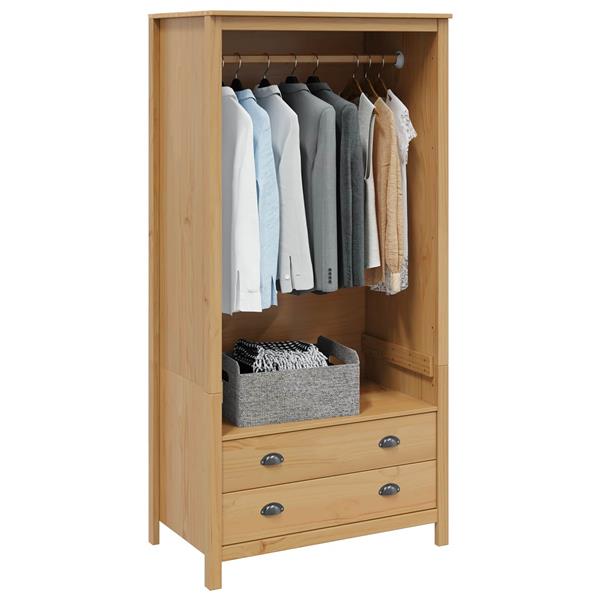 Grote foto vidaxl kledingkast honingbruin 84 x 50 x 170 cm massief vurenhout huis en inrichting overige