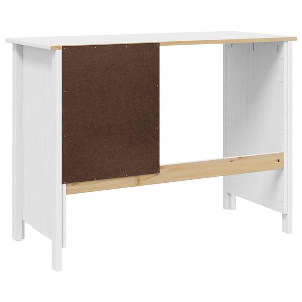Grote foto vidaxl bureau met lades wit 100 x 45 x 74 cm massief vurenhout huis en inrichting stoelen