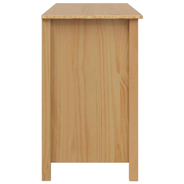 Grote foto vidaxl bureau met lades honingbruin 100 x 45 x 74 cm massief vurenhout huis en inrichting stoelen
