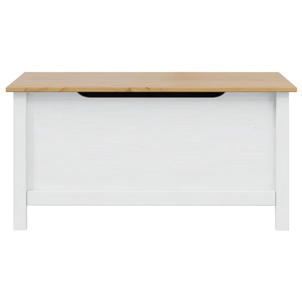 Grote foto vidaxl opbergbox wit en honingbruin 90 x 40 x 45 cm massief vurenhout huis en inrichting woningdecoratie