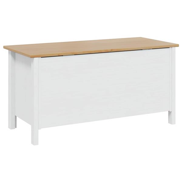 Grote foto vidaxl opbergbox wit en honingbruin 90 x 40 x 45 cm massief vurenhout huis en inrichting woningdecoratie