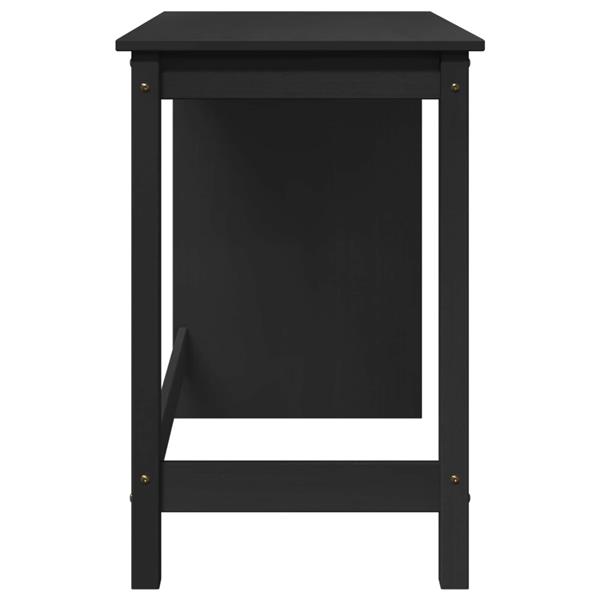 Grote foto vidaxl bureau zwart 112 x 50 x 75 cm massief vurenhout huis en inrichting stoelen