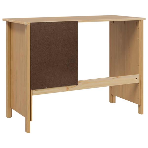 Grote foto vidaxl bureau met lades honingbruin 100 x 45 x 74 cm massief vurenhout huis en inrichting stoelen