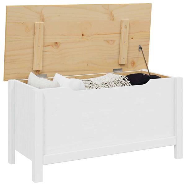 Grote foto vidaxl opbergbox wit en honingbruin 90 x 40 x 45 cm massief vurenhout huis en inrichting woningdecoratie