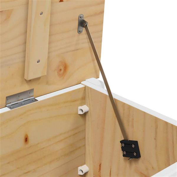 Grote foto vidaxl opbergbox wit en honingbruin 90 x 40 x 45 cm massief vurenhout huis en inrichting woningdecoratie